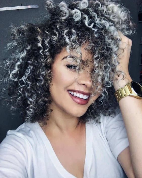 Short Black Grey Afro Curly Wave Synthetic Wig Heat Resistant Fashion Natural