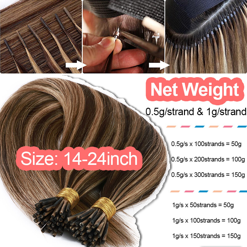 CLEARANCE I Tip Stick Extensions 100% Human Real Remy Hair Extensions 200Strands