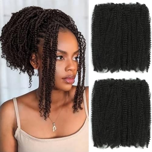 Afro Kinkys Bulk Synthetic Hair 3 Pcs/Lot（150g）Natural Black Afro 12 Inch 1B