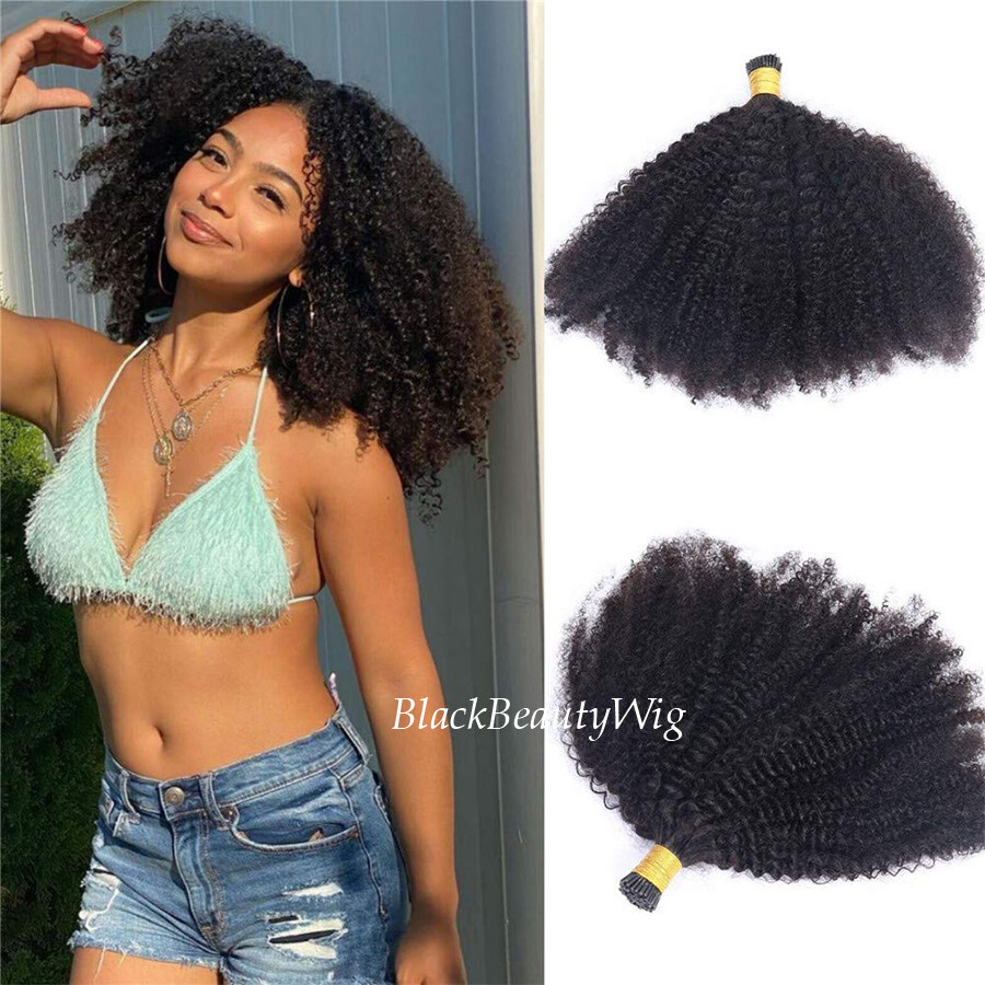 Afro Kinky Curly I Tip Human Hair Extension Pre Bonded I Tip Hair 100g 100pcs