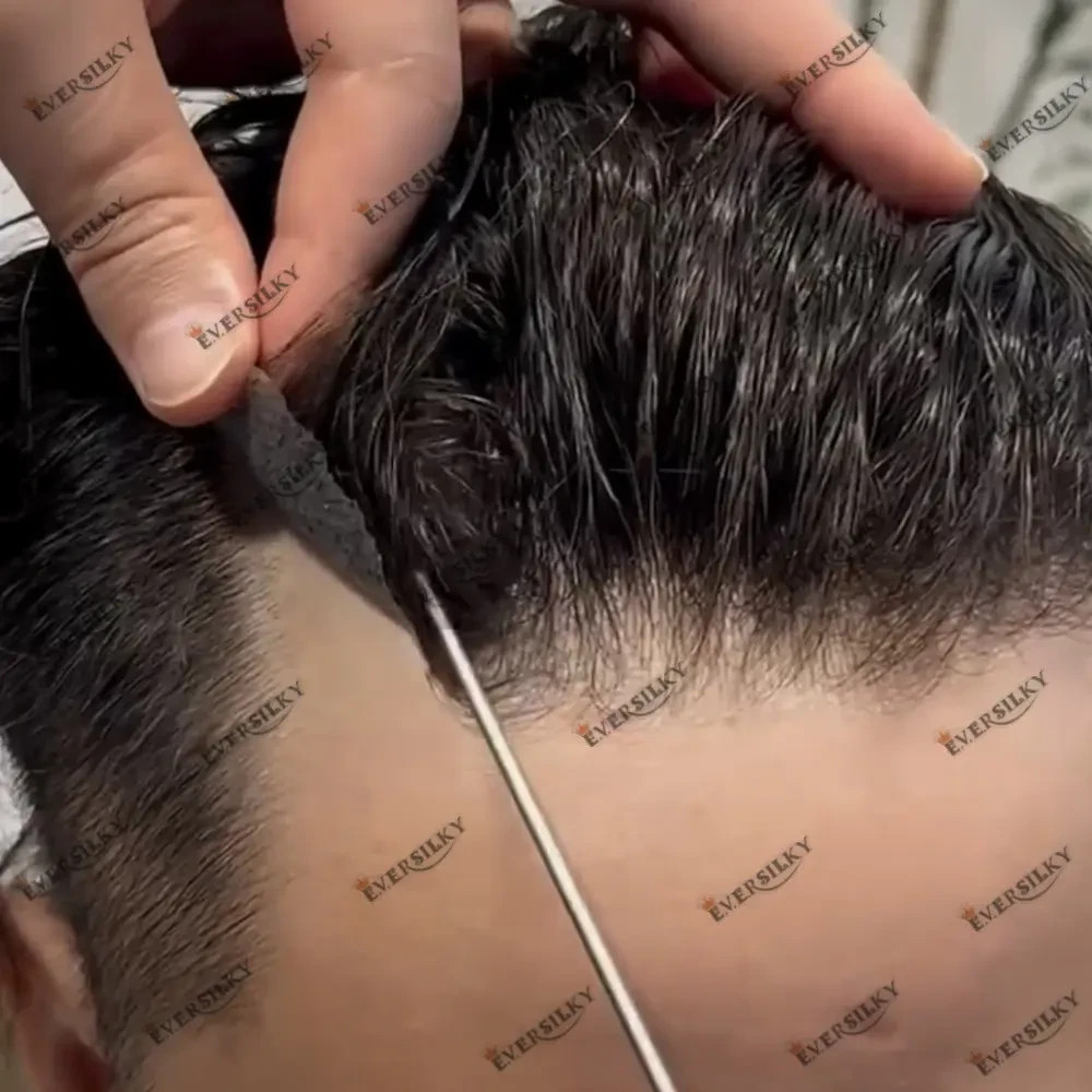 Injected Skin Toupee Male Hair 130% Durable Full Skin PU Toupee Human Hair Unit