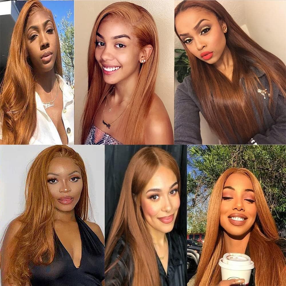 Giginger Brazilian Human Hair Bundles 22 24 26 Inch Color 30 Light Brown