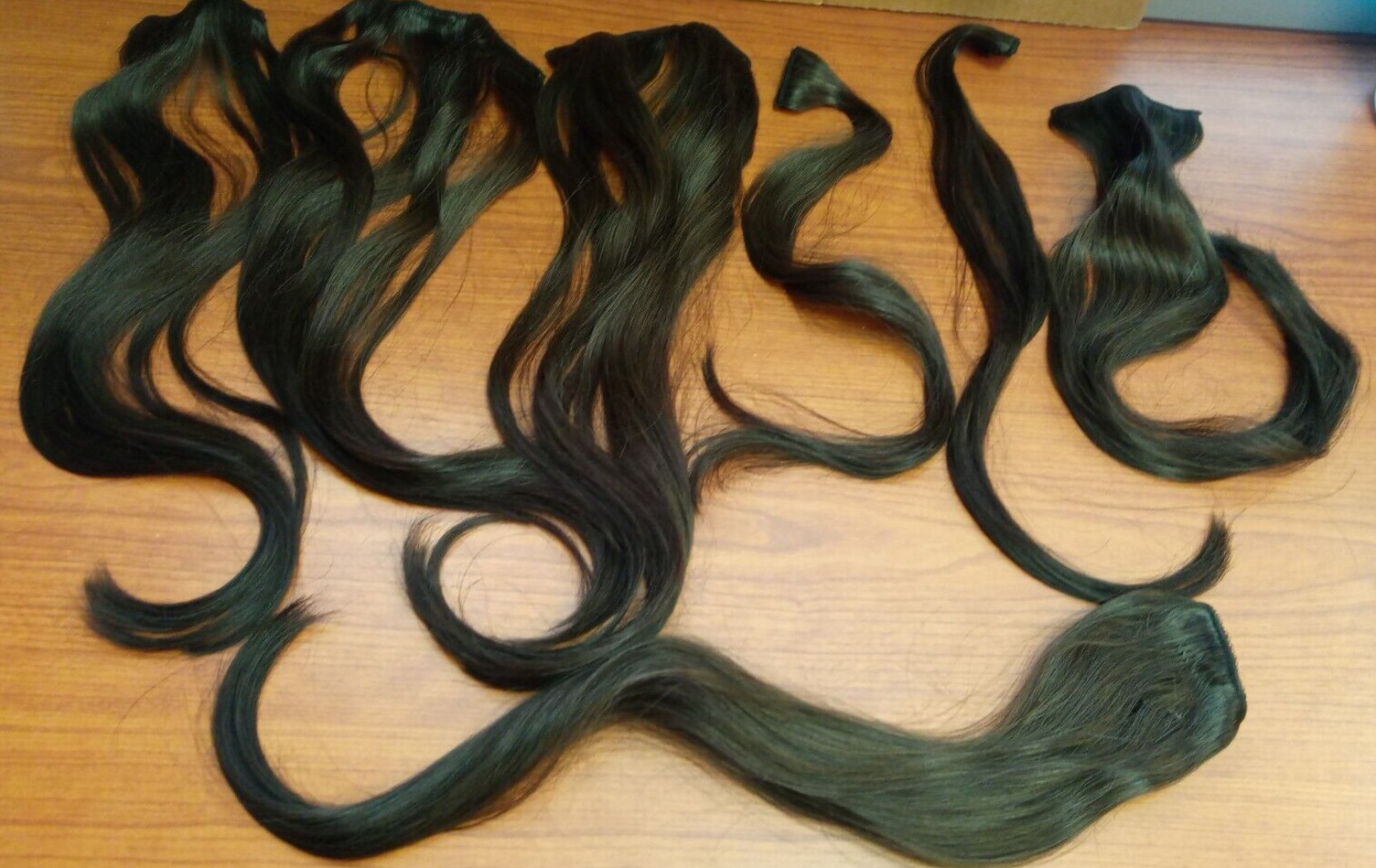 7pcs Clip in Hair Extensions Human Hair Extensions Dark Brown w/Chestnut 20″
