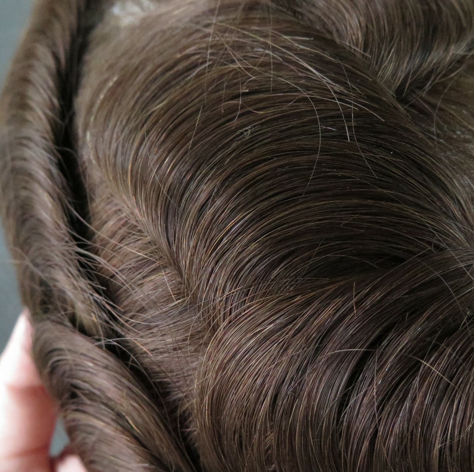 Mens Human Hair Replacement System Thin Skin V-Loop 04-05 Toupee Hairpiece #4