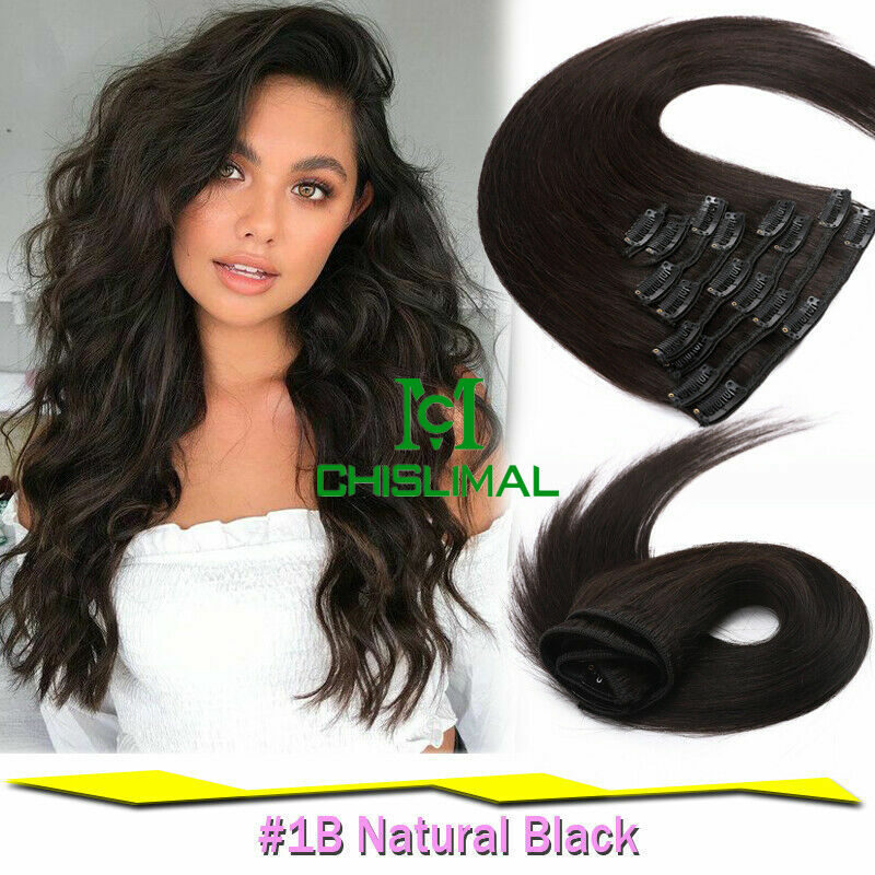 New 8pcs Clip In Human Hair Extensions 80g 120g 16- 28inch Remy Hair Salon Hair
