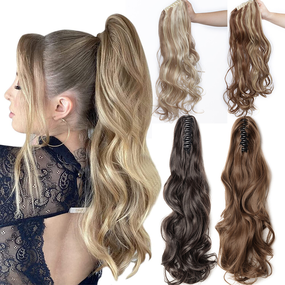 Mega Thick Claw On Ponytail Hairpiece Hair Extensions As Human Hair For Woman US