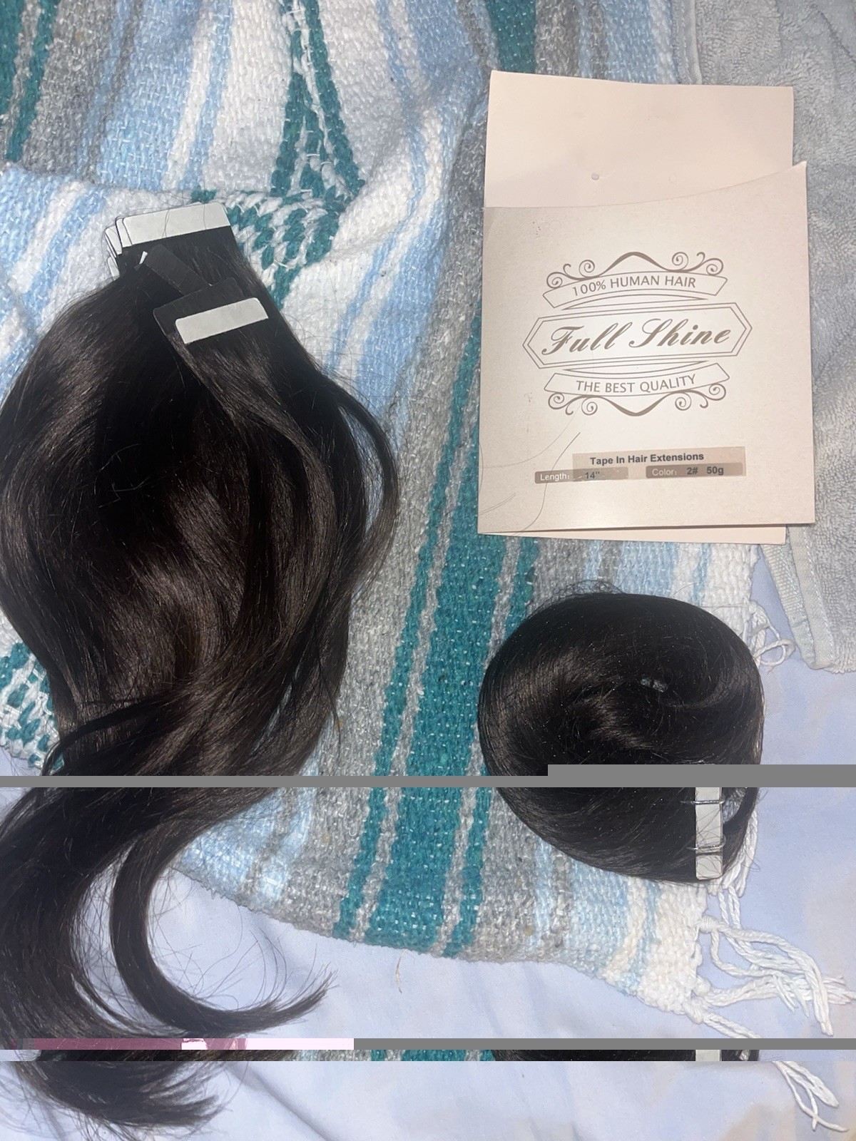 Full Shine Tape-In Human Hair Extensions Dark Brown Straight 14″ Remy Quality