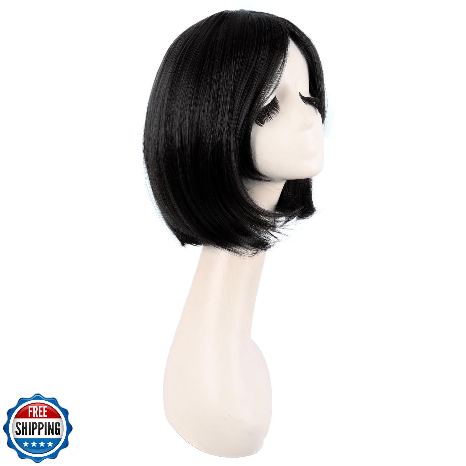 MapofBeauty 12 Inch/30 cm Fashion Unisex Short Straight Beauty Wig (Black Bro