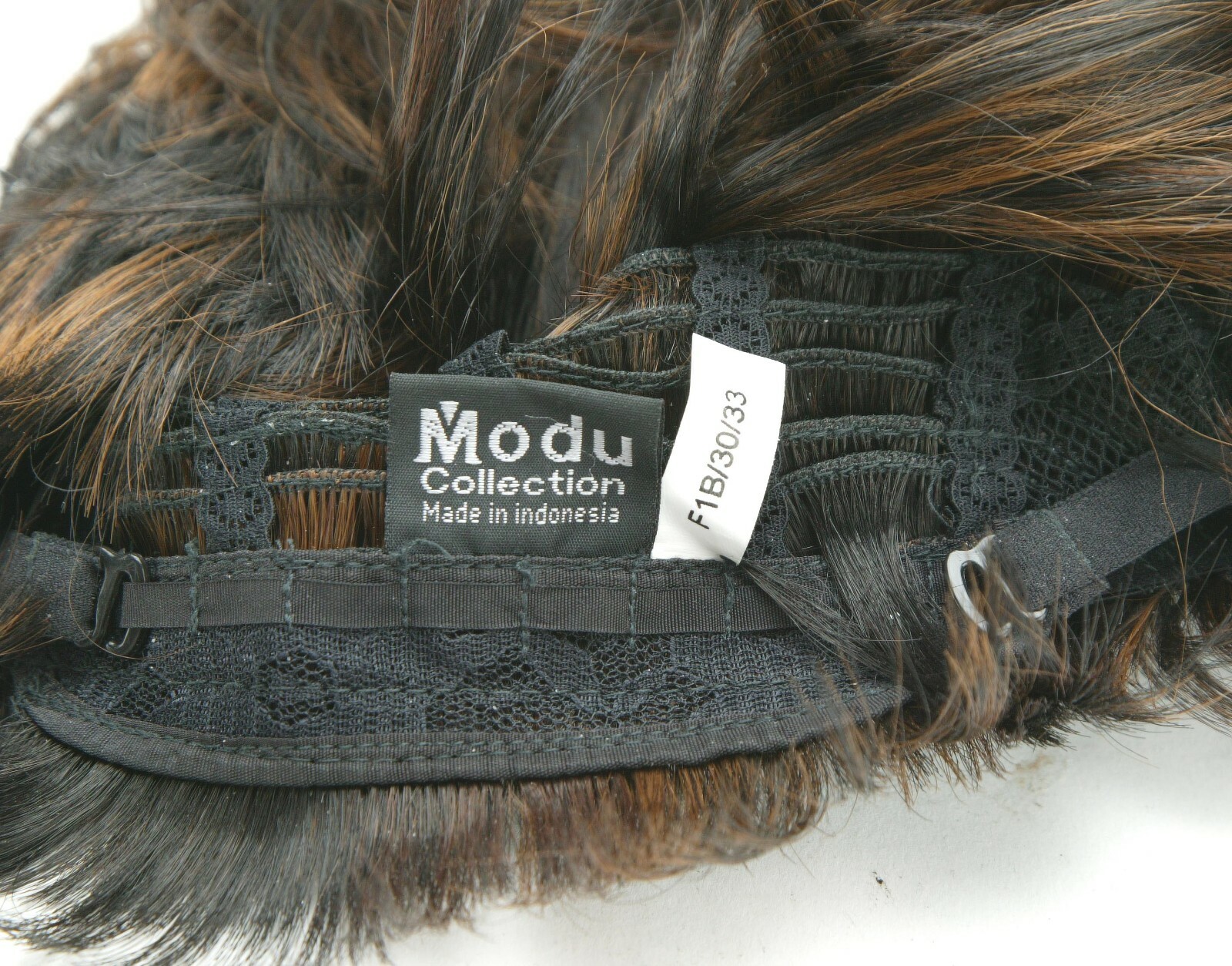 Women’s Dark Short Hair Wig. Unusual Shape. Made By Modu, Indonesia. Unworn.