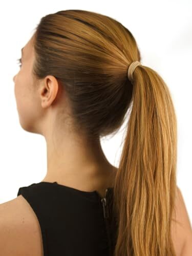 Seamless Hair Ties – – Skinny 6mm No Damage Ponytail Holders, Beige Blonde