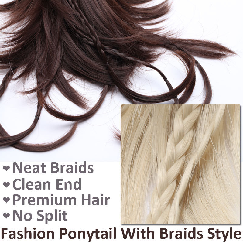 12” Short Straight Layered Bendable Ponytail Jaw Claw Clip In Hair Extension TA