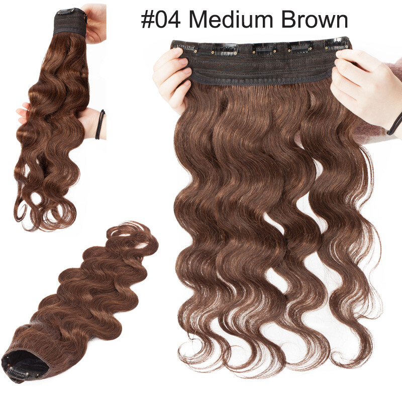 8″-24″ Body Wave One Piece Thick Clip In Real Human Hair Extension 3/4 Full Head