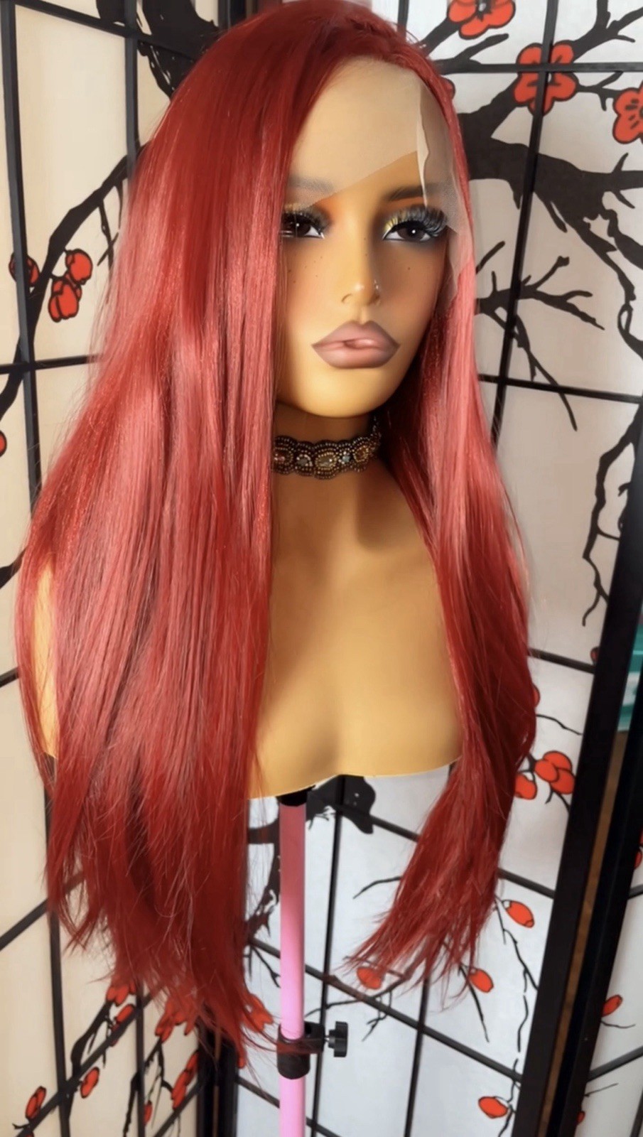 Burgundy Red Lace Front Wig 26 Inch Straight 13×4 HD Lace Glueless Pre Plucked