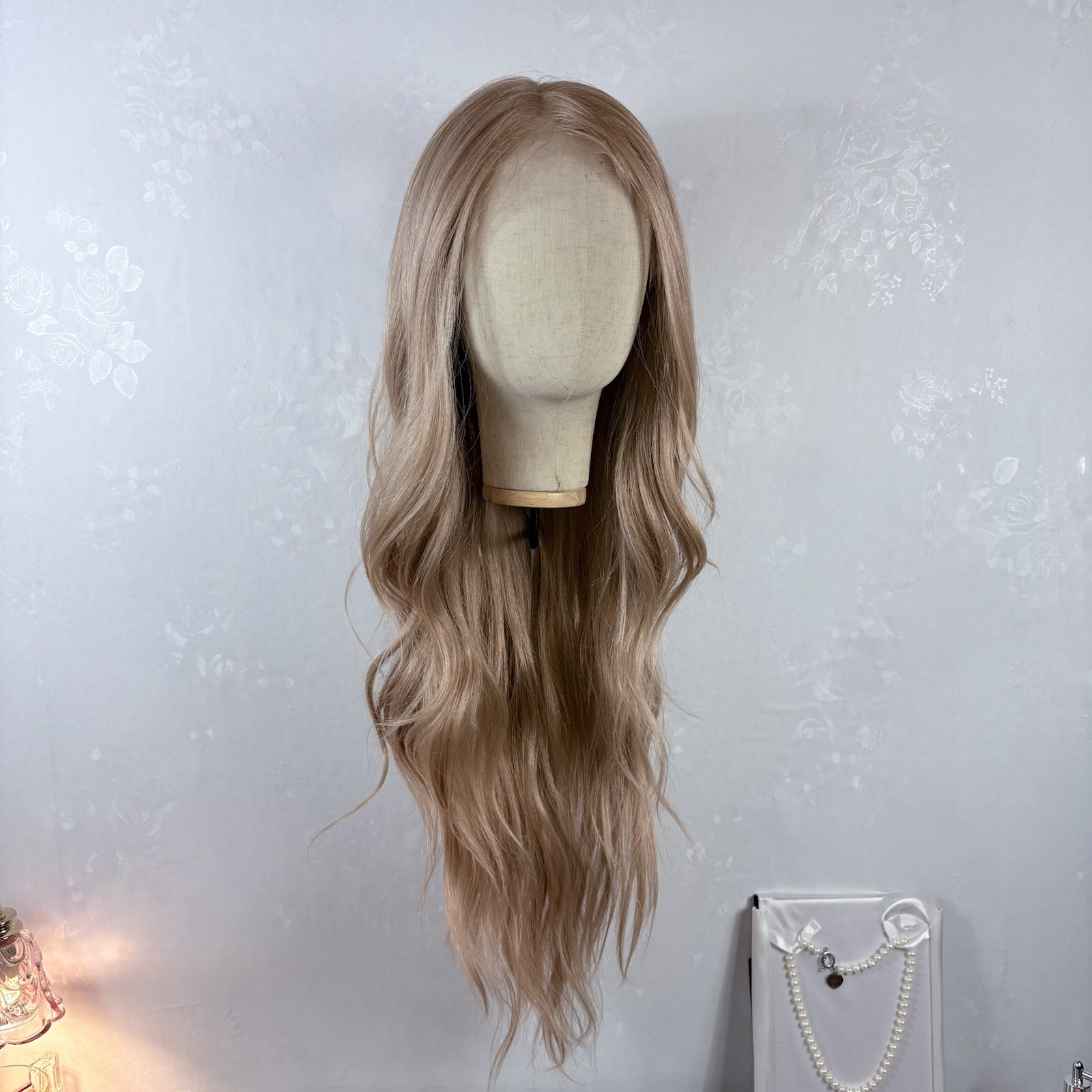 FULL Lace Daily wear WIG! Long curly Brown Wig with Highlights, Human Hair Blend