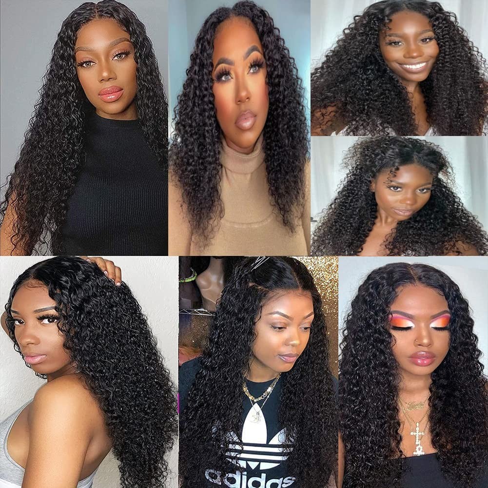 V Part Wigs Human Hair Kinky Curly Upgrade U Part Wig Human Hair Wig For Women