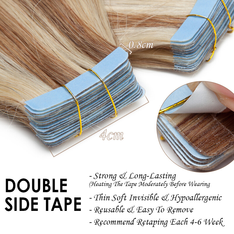 THICK Real Remy Tape in Skin Weft Human Hair Extensions Full Head Ombre 80PCS