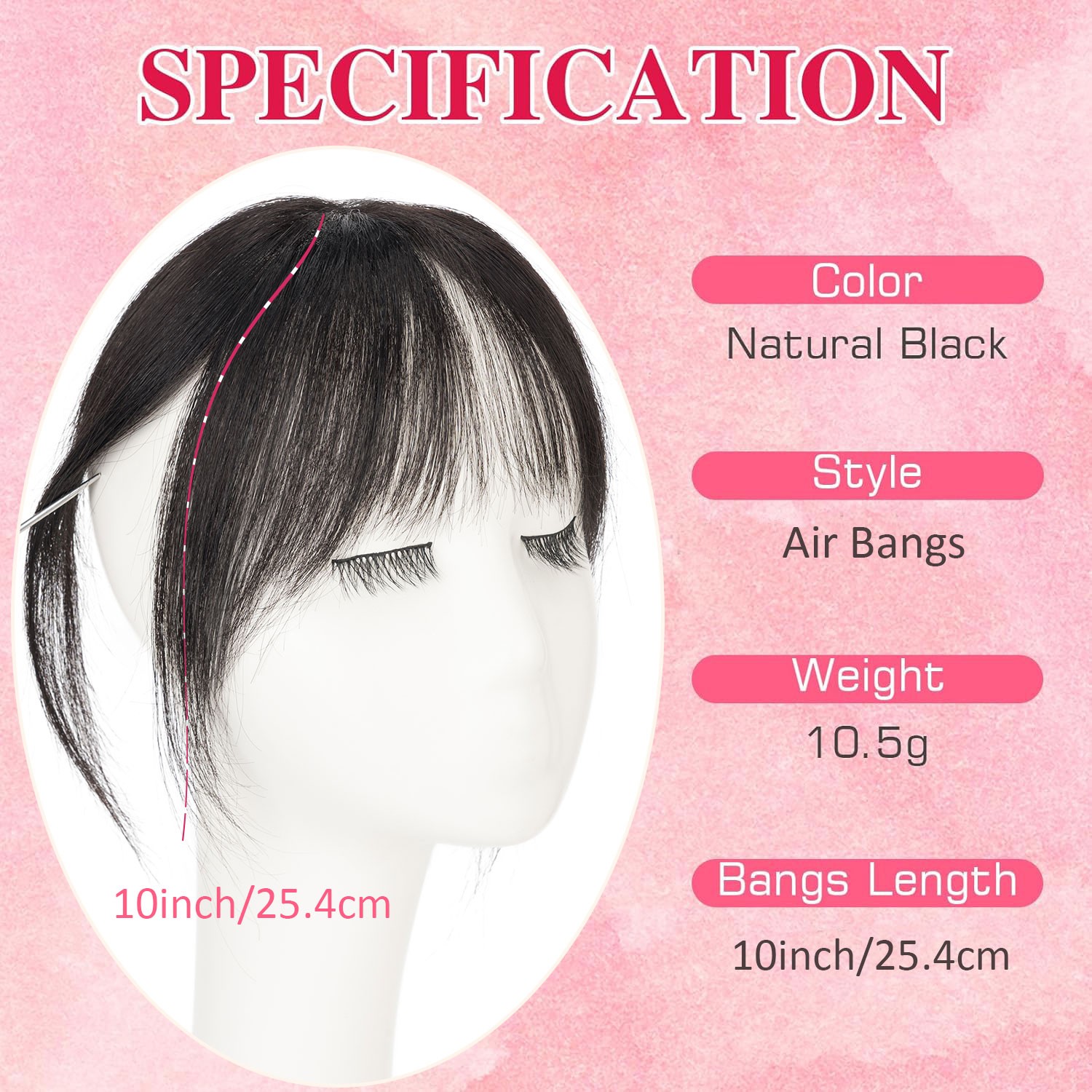 3D Clip In 100% Remy Air Fringe Bangs Human Hair Extensions Hairpiece Top Topper