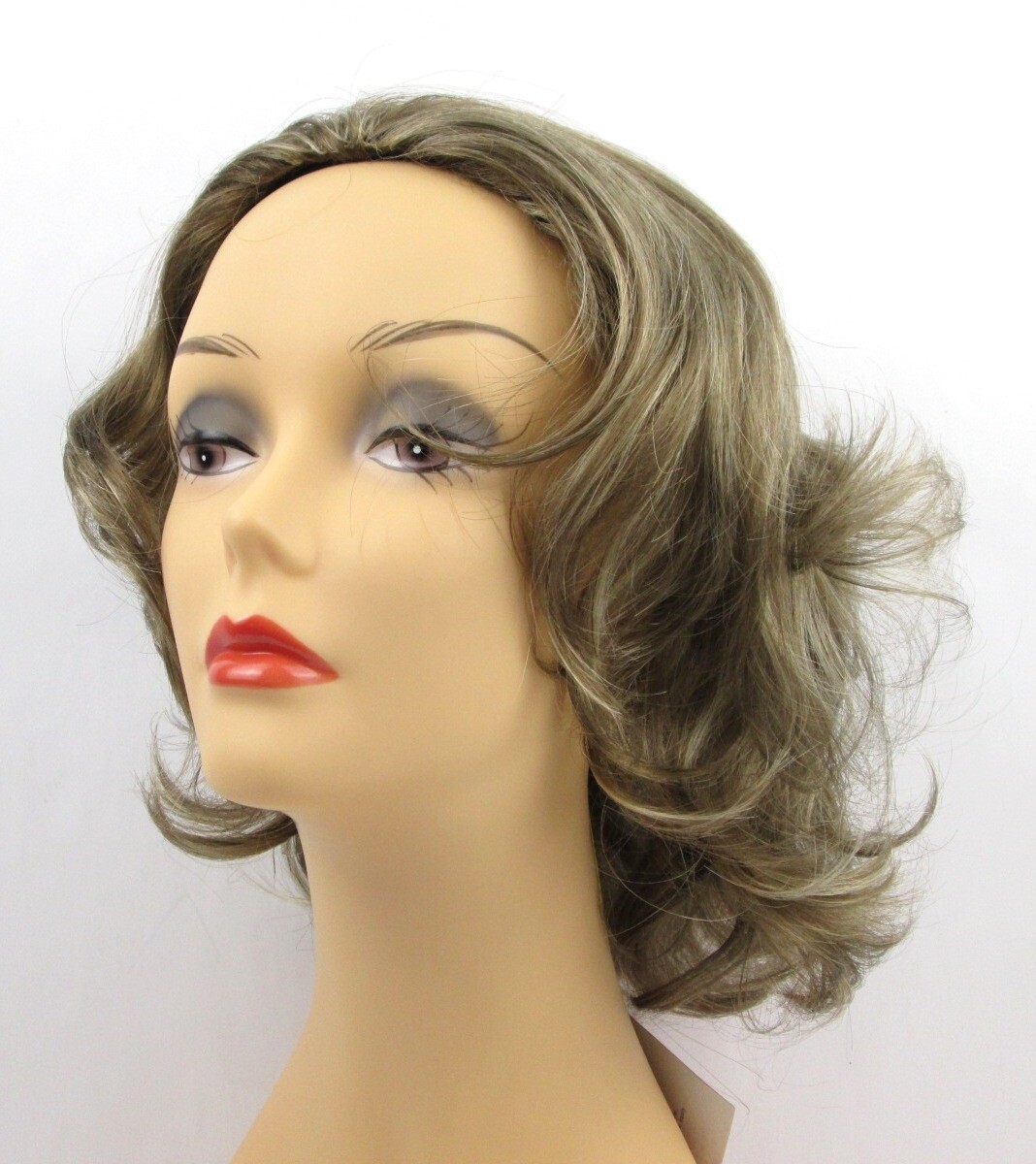 14″ MID-LENGTH WAVY 3/4 CAP CURLY FALL LAYERED HALF WIG HAIRPIECE COMB HEIDI