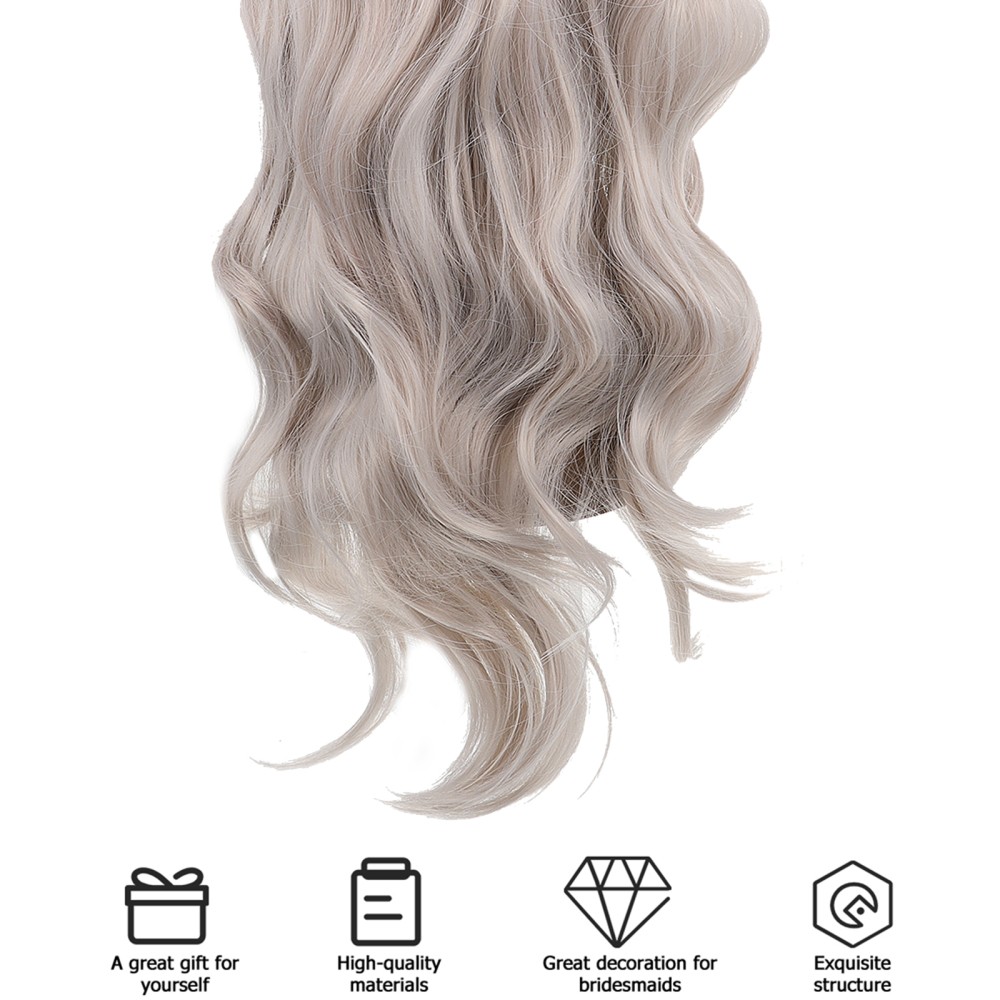 Grey Long Curly Fiber Wig Heat Resistant Fashionable Wig for Women