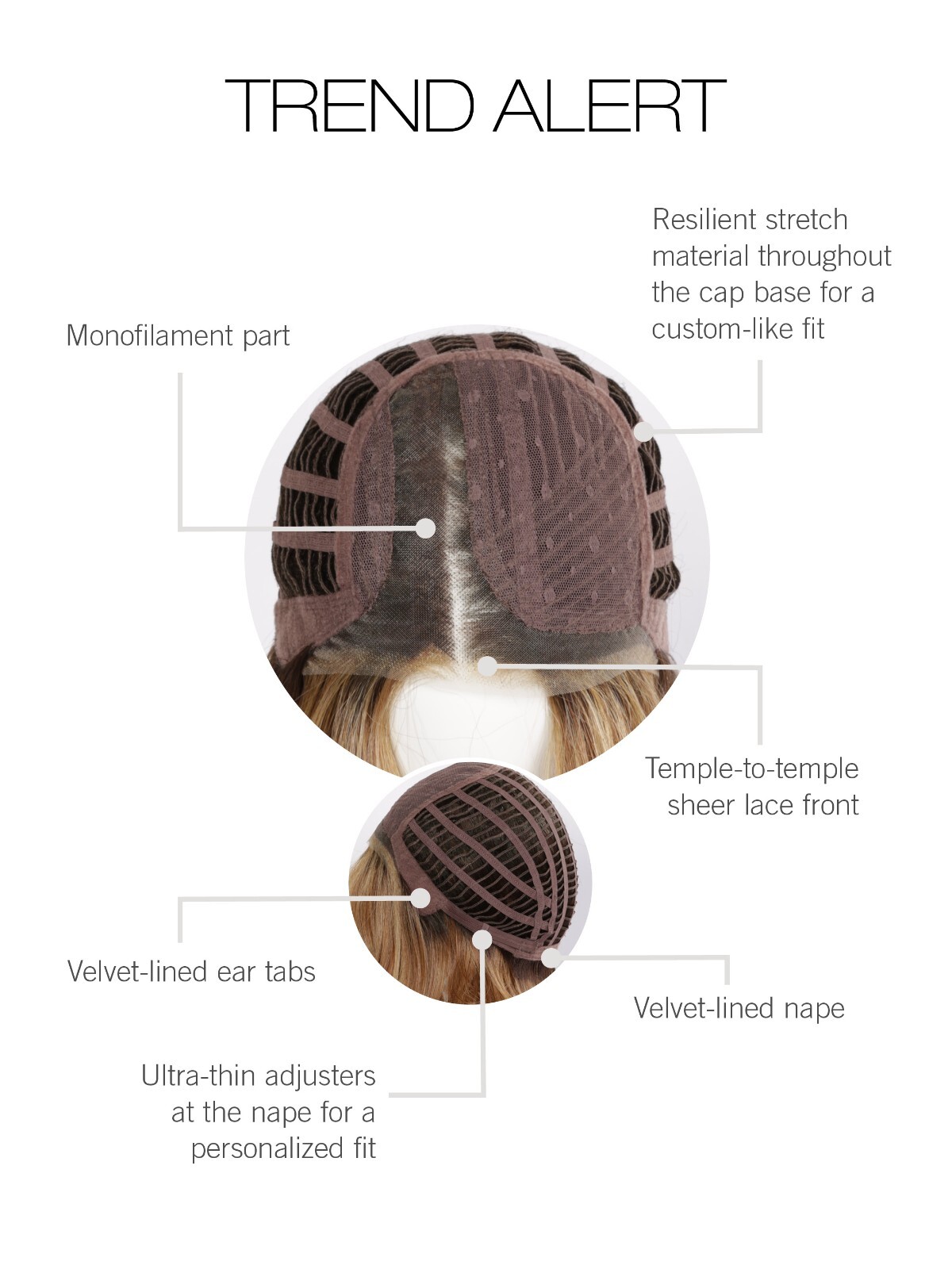 TREND ALERT Wig by GABOR, Average or Large Cap ANY COLOR! Lace Frt, Mono Prt NEW