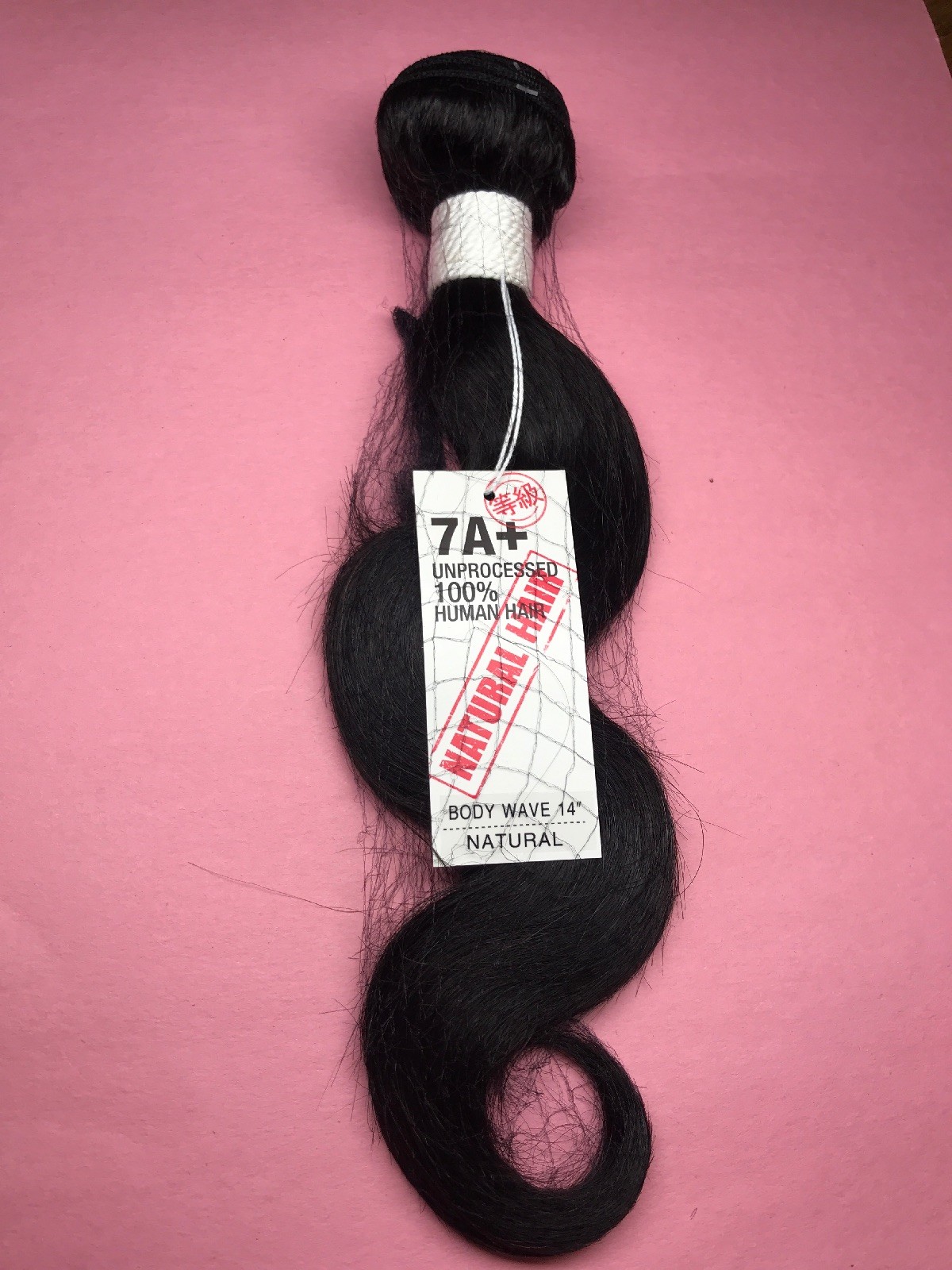 7A+ 100% Unprocessed Brazilian Virgin Remy BODY_WAVE_14″_#NATURAL