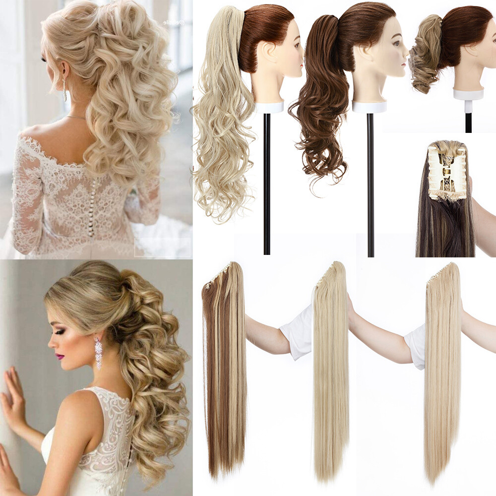 Wave Curly Claw Clip in Ponytail Hair Extensions Synthetic Hairpiece For Woman