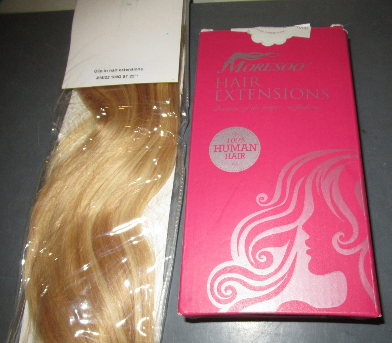 22 INCH MORESOO CLIP IN HUMAN HAIR EXTENSIONS 100G