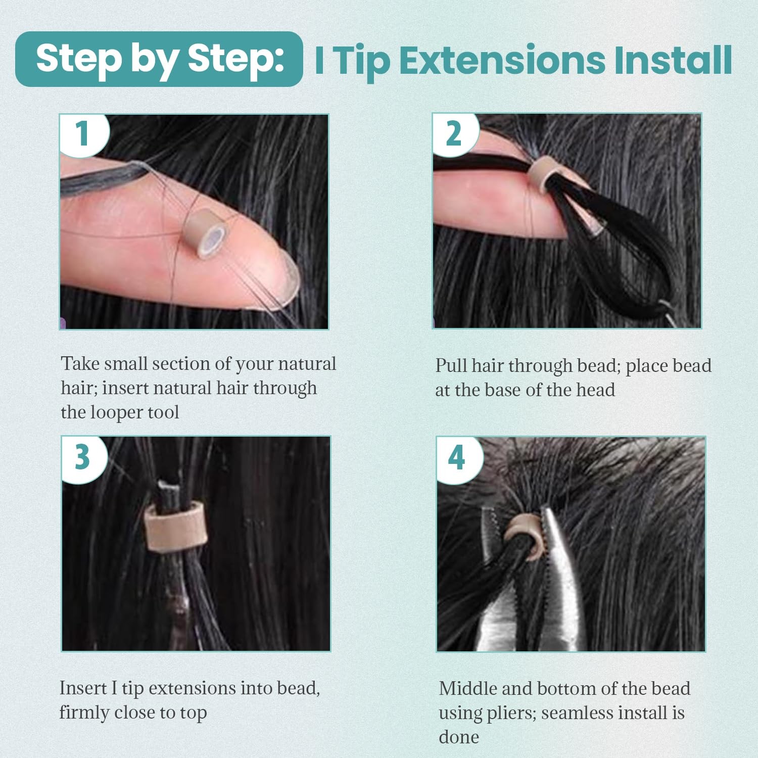 Licoville Body Wave I Tip Hair Extensions Human Hair For Black Women 12 Inch