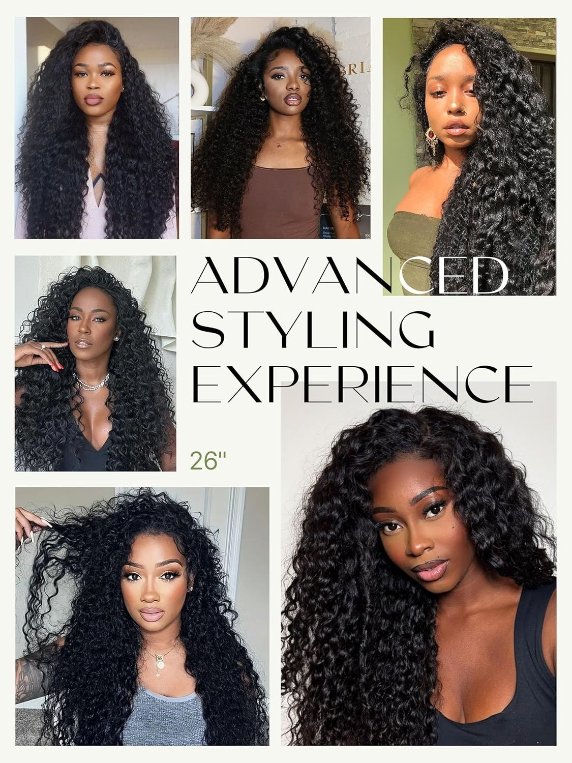 Curly Glueless Half Wig 26 inch Veralux™ Synthetic Fiber & Human Hair Blend