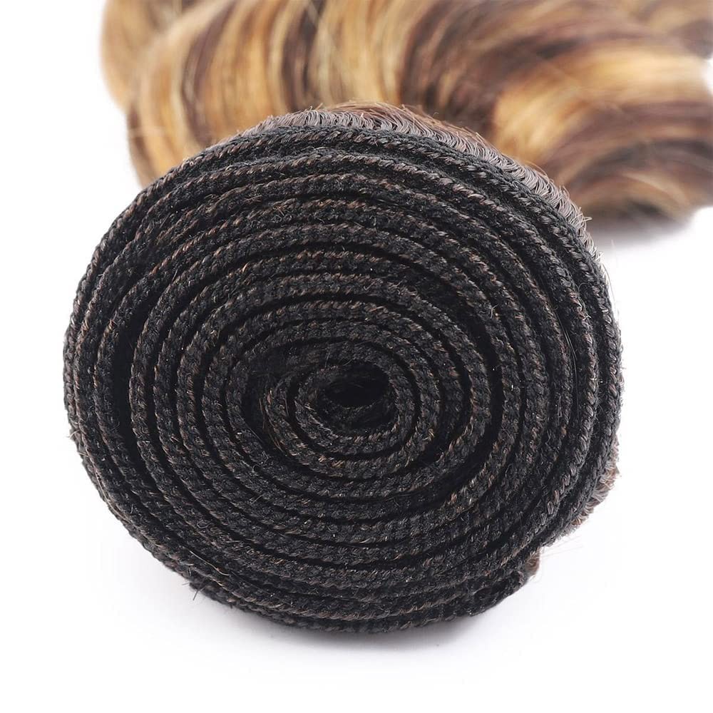 Hydtxc Deep Wave Human Hair Bundles 14 16 18 Inch P4/27 Bundles Human Hair