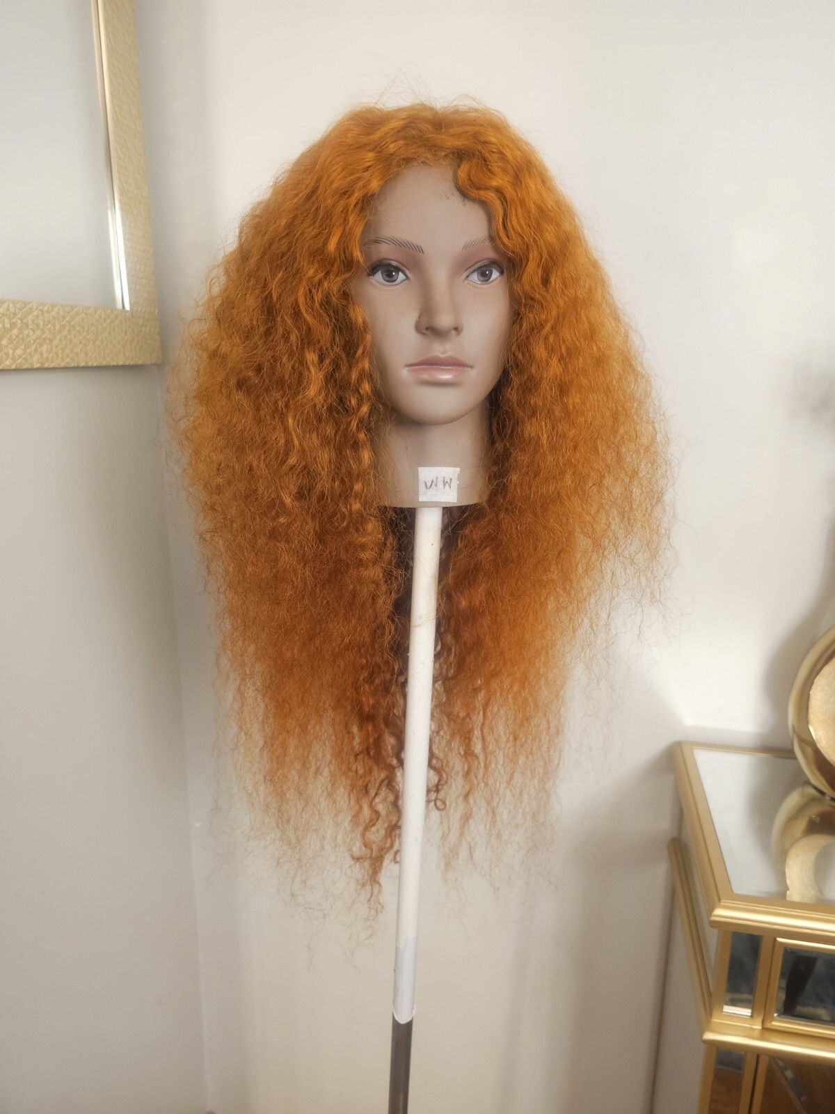 High Quality regular Top Orange 24″ Kinkcurly 150% Virgin Human Hair Lace Wig
