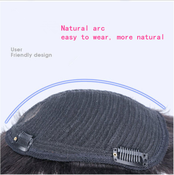 Men’s Toupee Machine Made Straight 100% Human Hair Men Wig Hairpiece 16*18cm