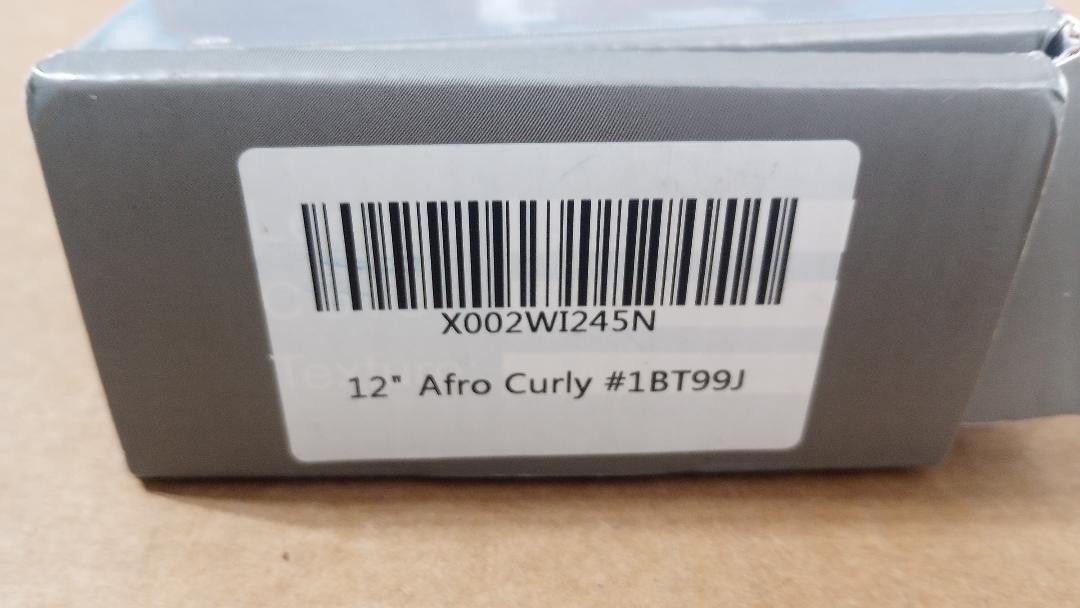 NEW Herchuse Clip-In 12″ Afro Curly Hair 1BT99J w/ Lashes & Clips Free Ship