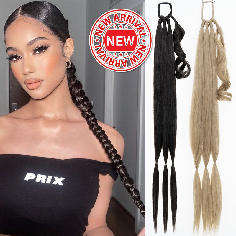 34″ Real Thick Wrap on Ponytail Clip In Hair Extensions Pony Tail As Human HAIR