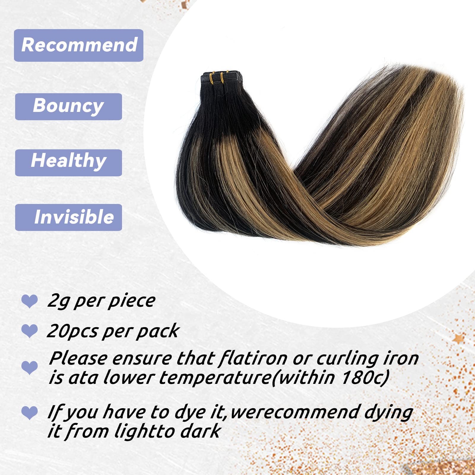 Smavida Highlight Balayage Blonde Tape In Hair Extensions 22Inch Ombre Natural