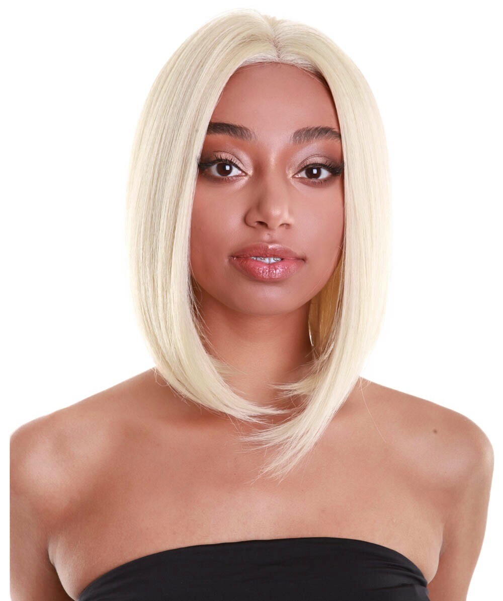 Keda Straight 9.5″ Long 4X4 Hand-Tied Lace Front Wig, Good Heat Resistant Fiber