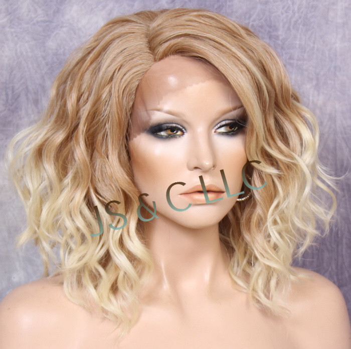 Human Hair Blend Full Lace Front Wig Heat OK wavy Blonde mix 27-613 WENN