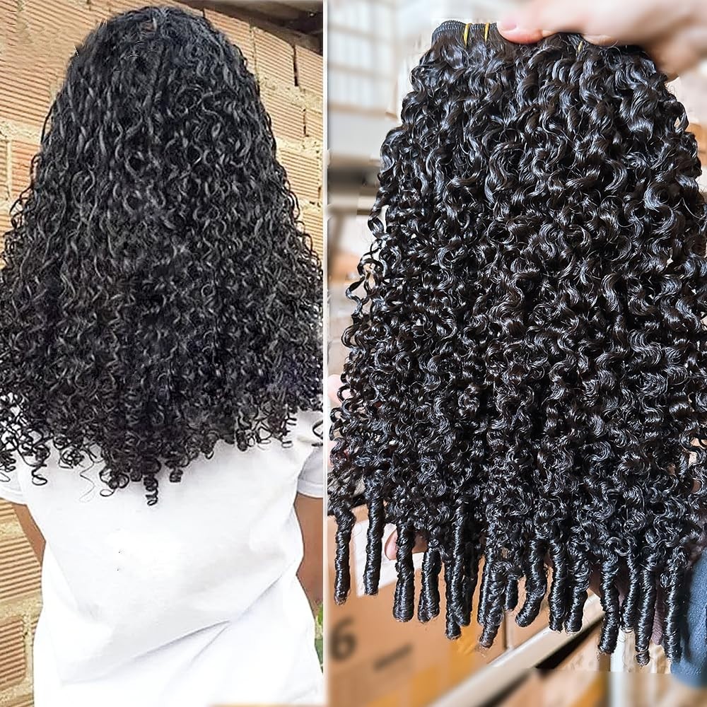 Curly Clip-In Hair Extensions 12 Inch, 240g, 14pcs, Real Human Hair, Full Head f