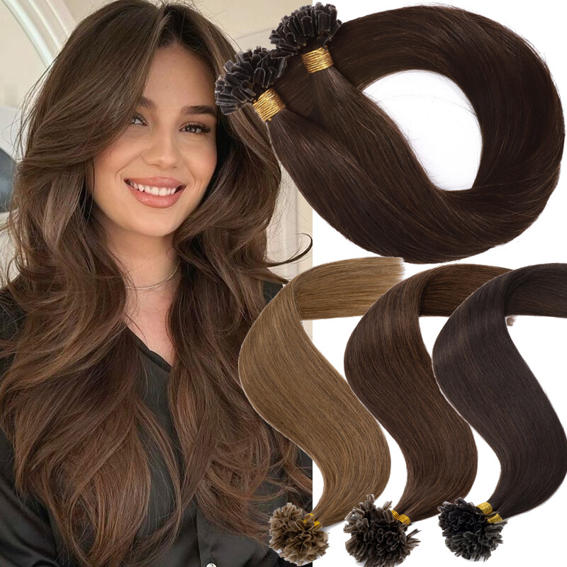 100% THICK Keratin/Nail U-Tip Russian Remy Human Hair Extensions Pre Bonded 1g/s