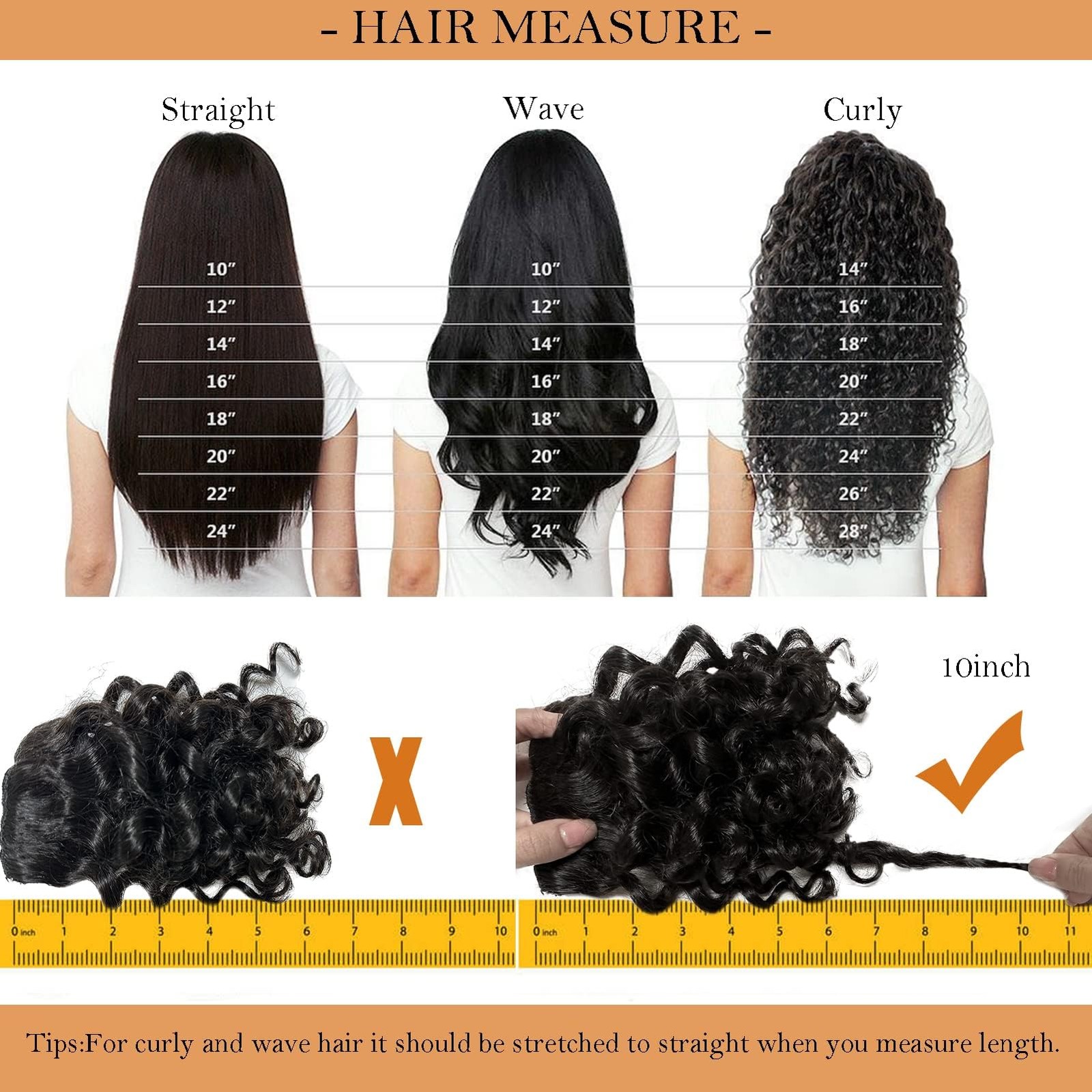 Anrosa Water Wave Clip In Hair Extensions Human Hair Natural Black 10 Inch 1B