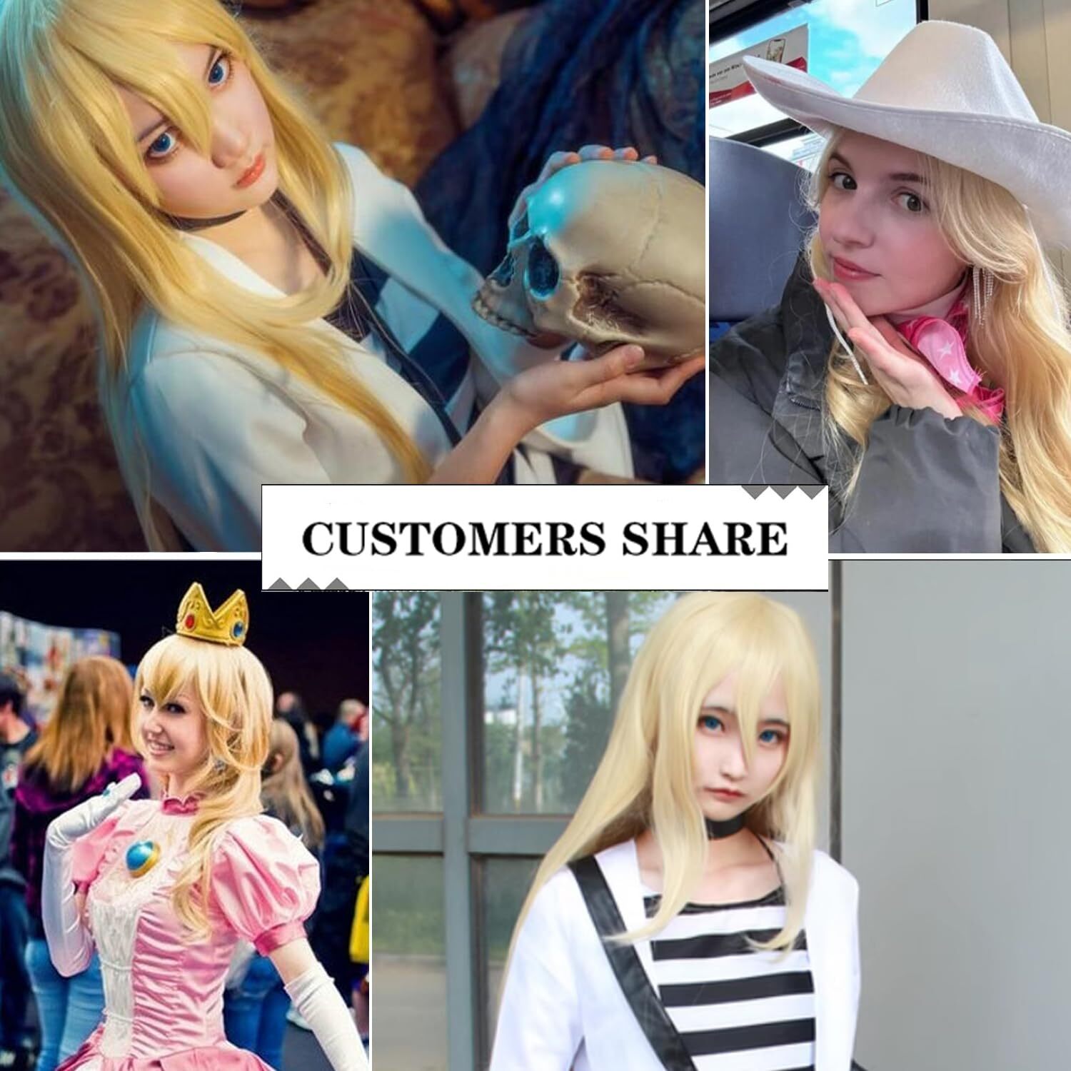 60cm Long Yellow Blonde Loose Wavy Curly Women Girls Halloween Party Cosplay …