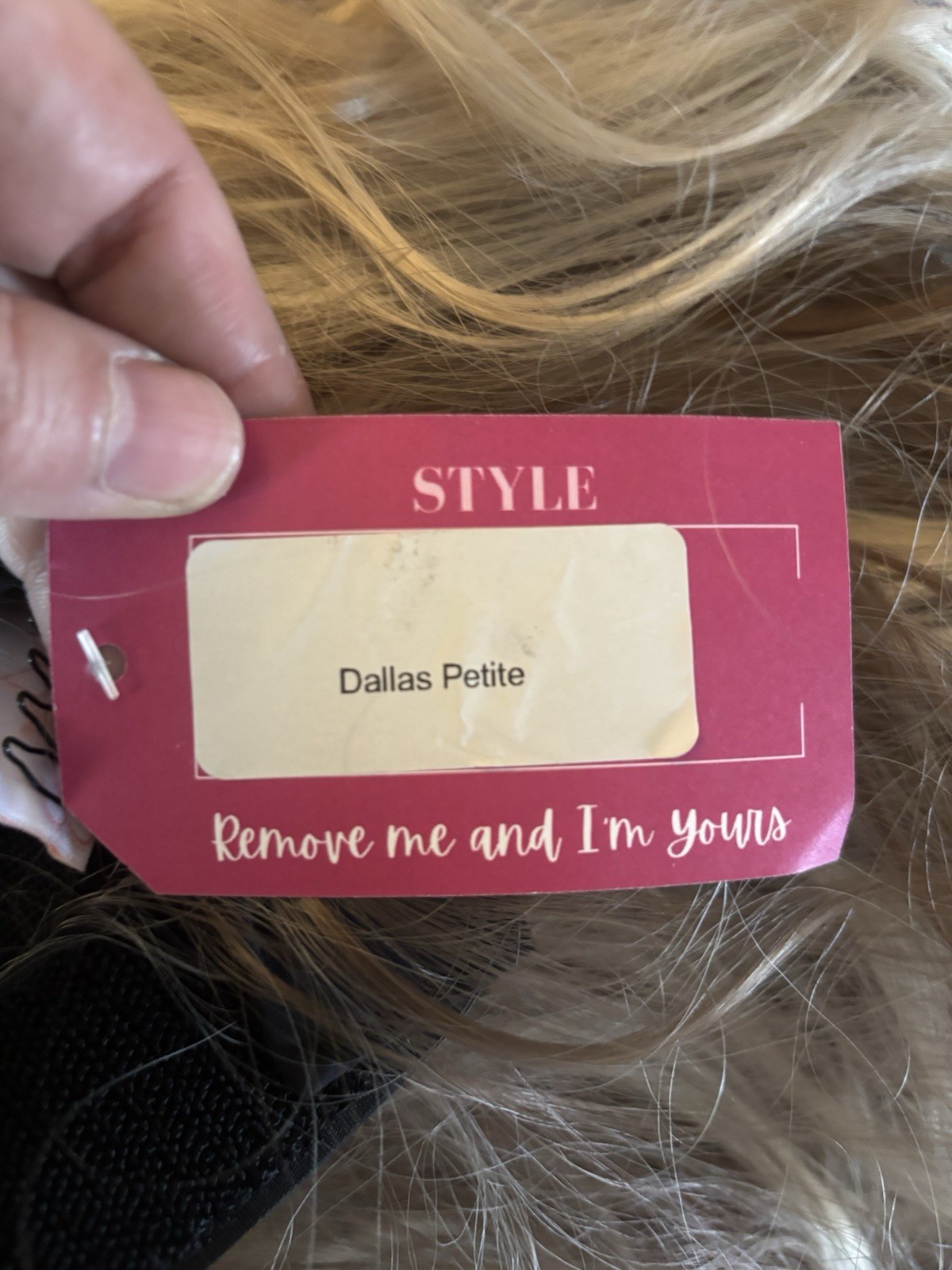 Chelsey Smith Head Band Wig W/ Bangs Petite Blonde W/Blue Tip Highlights Dallas￼