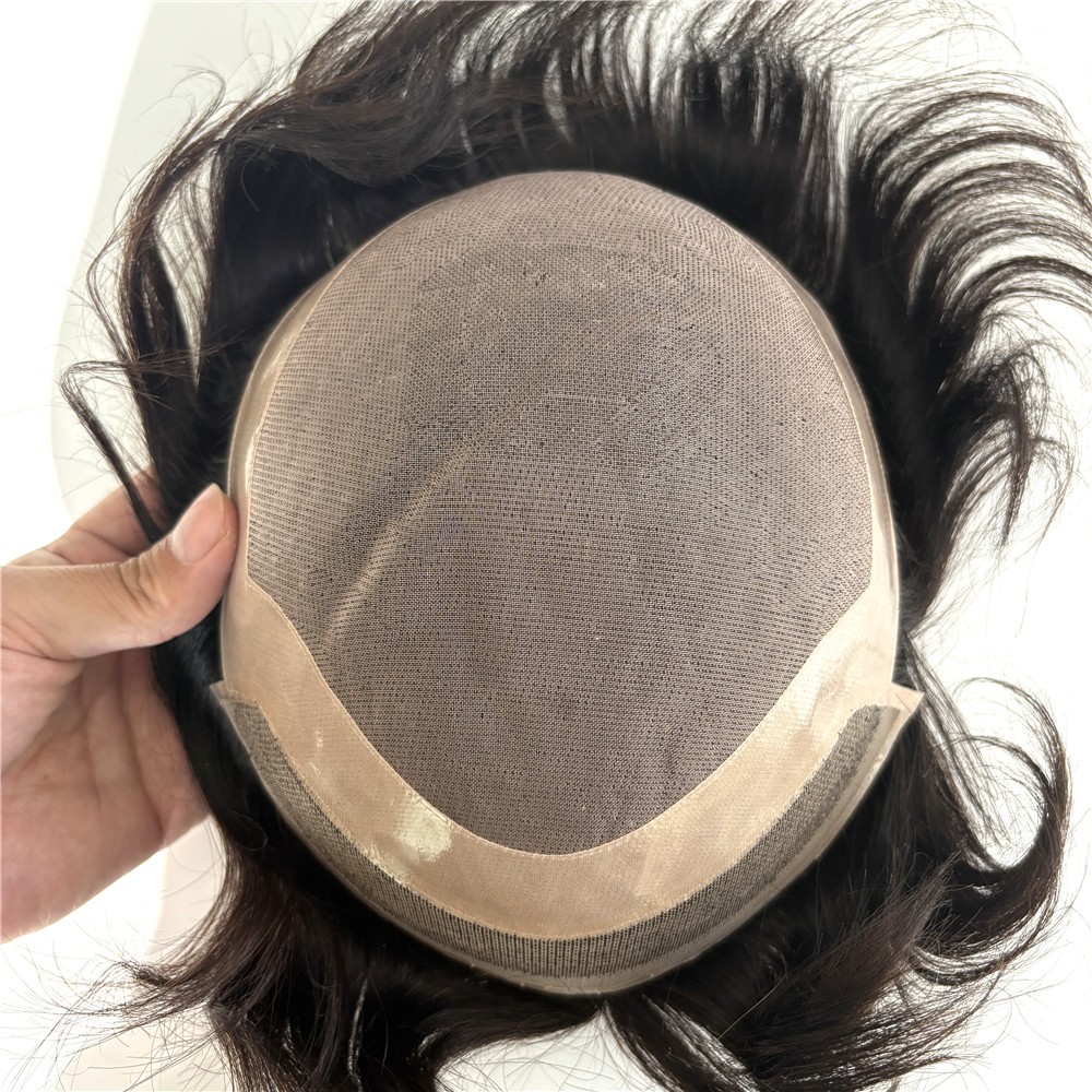 Toupee For Men Human Hair Lace Front Replecement System Mono Center Medium Hair