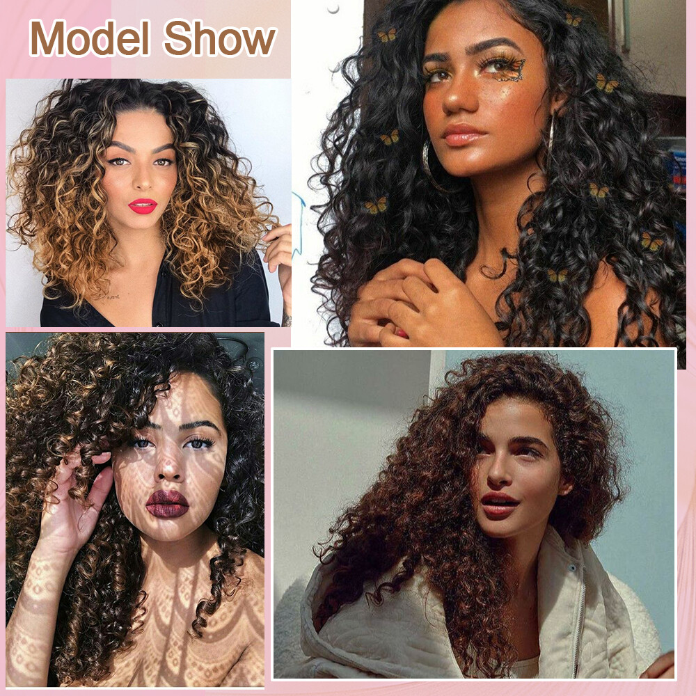 Black Jerry Curly Water Wave Braids Twist Crochet Braiding Hair Extensions Ombre