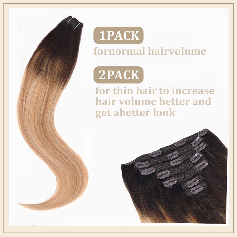 Seven-piece set/pack of cards hair real 100% human hair 12-16 inches real hair