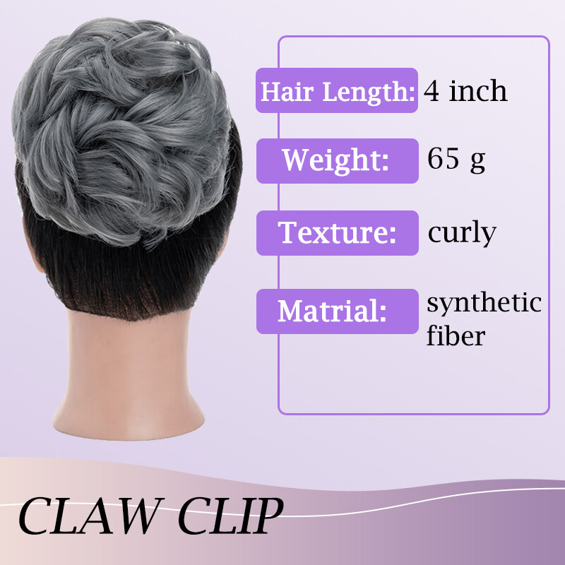 Highlight Curly Messy Bun Hair Piece Scrunchie Updo Claw Clip In Hair Extension