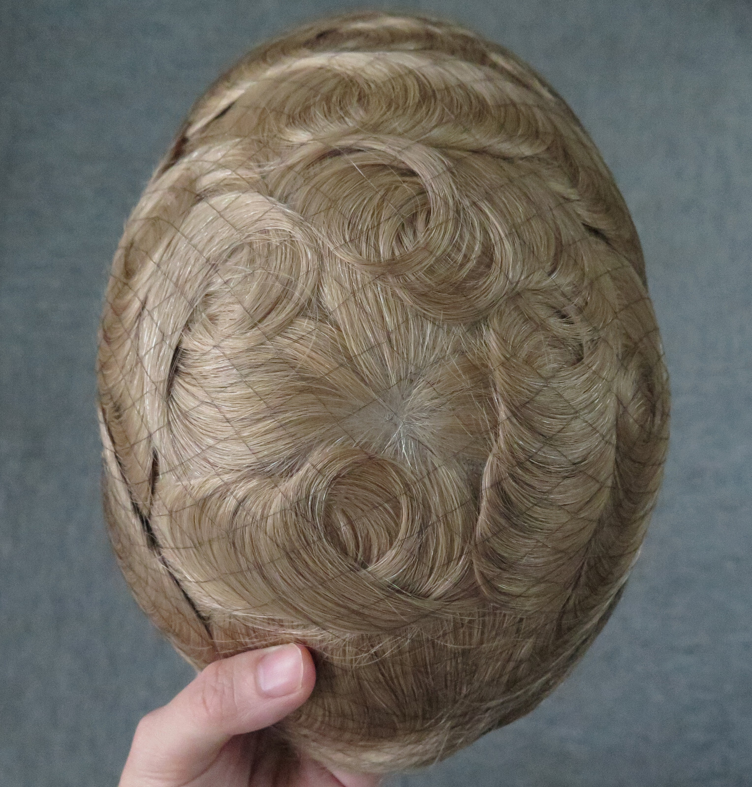 Mens Toupee Swiss Lace Human Hair Replacement Systems Blonde Hair Pieces #22R