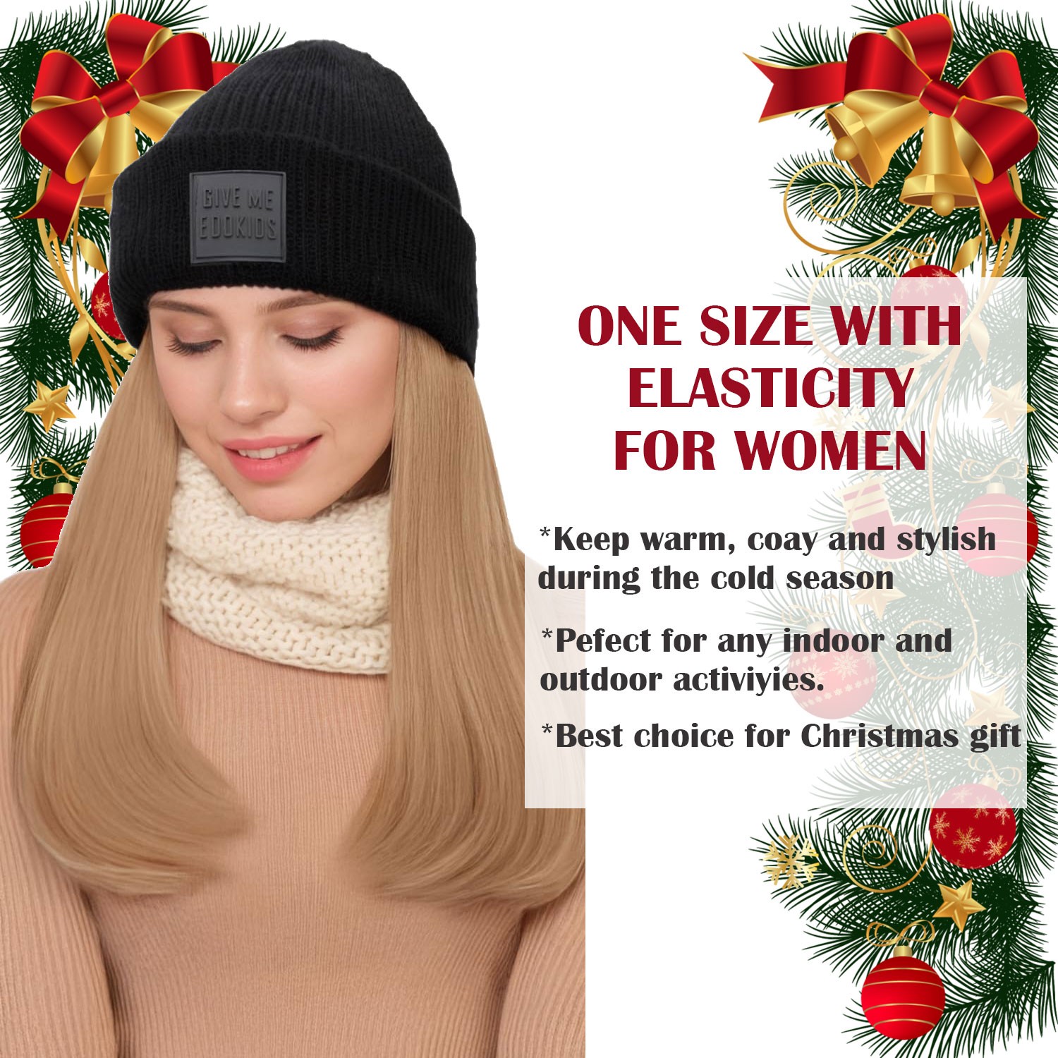 Winter Wig Hat with Hair Attached for Women Knitted Beanie Wigs Winter Hat Warm