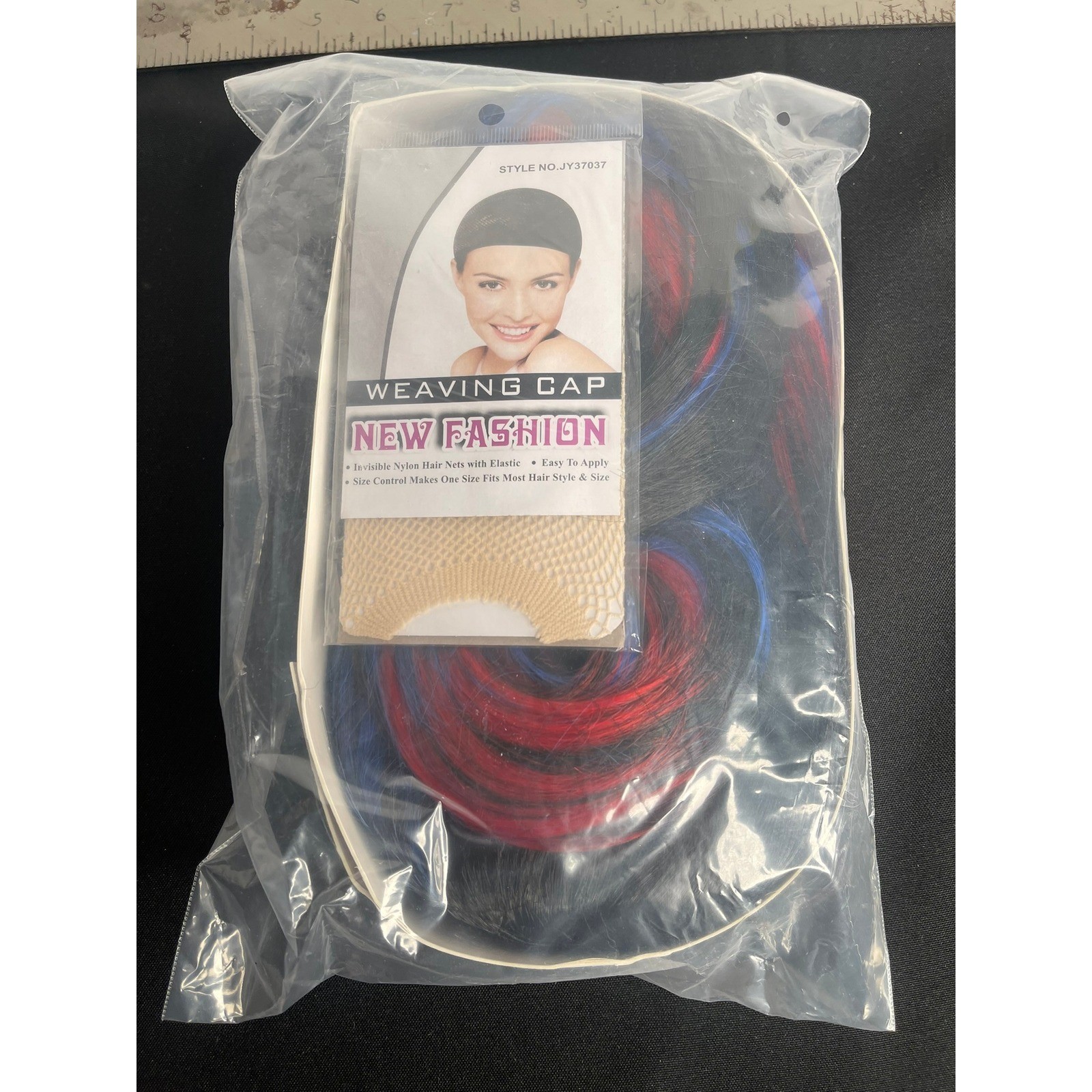 New Fashion Weaving Cap Clip In Hair Extension Red Blue Black Streaks
