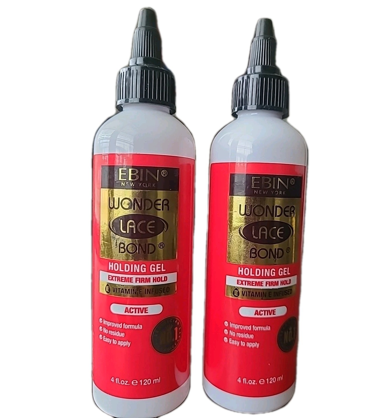 2 Ebin Wonder Bond Lace Holding Gel, Extreme Firm Hold, Active, 4oz